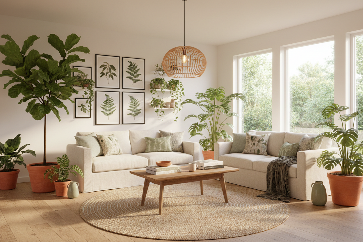 Modern Botanical Living Room Ideas