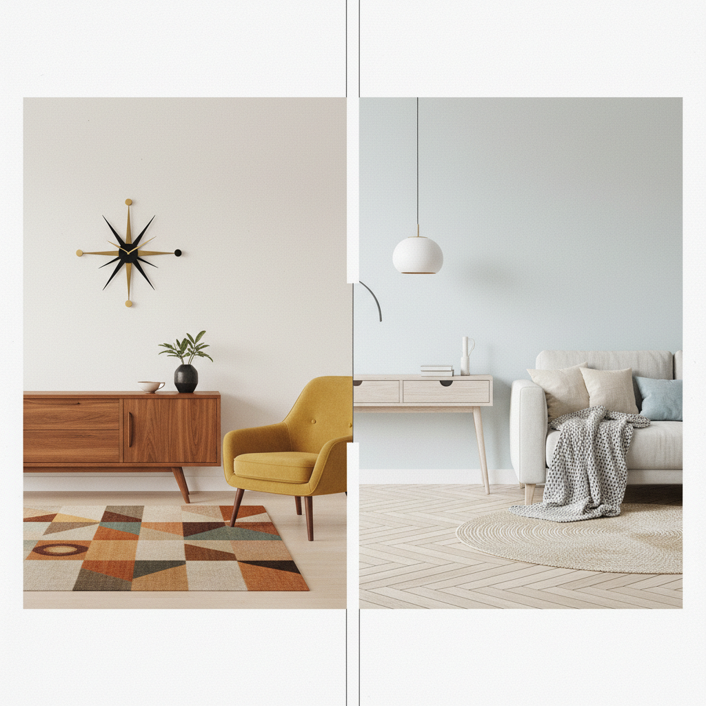 Mid-century modern and Scandinavian interior design styles compared