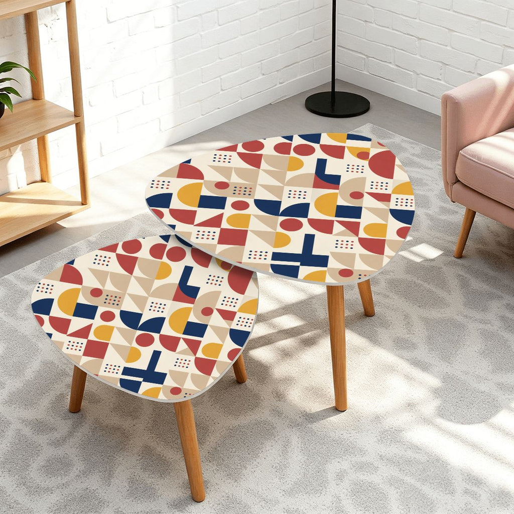Bauhaus Geometric Nesting Coffee Table Set