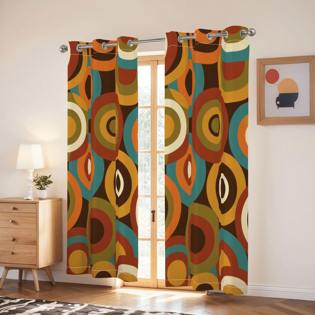 Mid-Century Modern Atomic Orbit Blackout Curtains