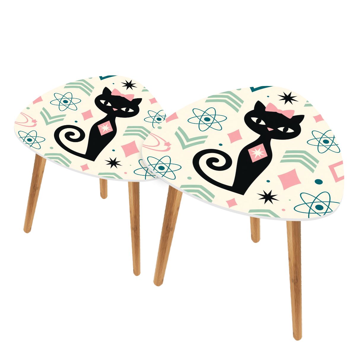 Atomic Cat Mid-Century Modern Nesting Coffee Table Set