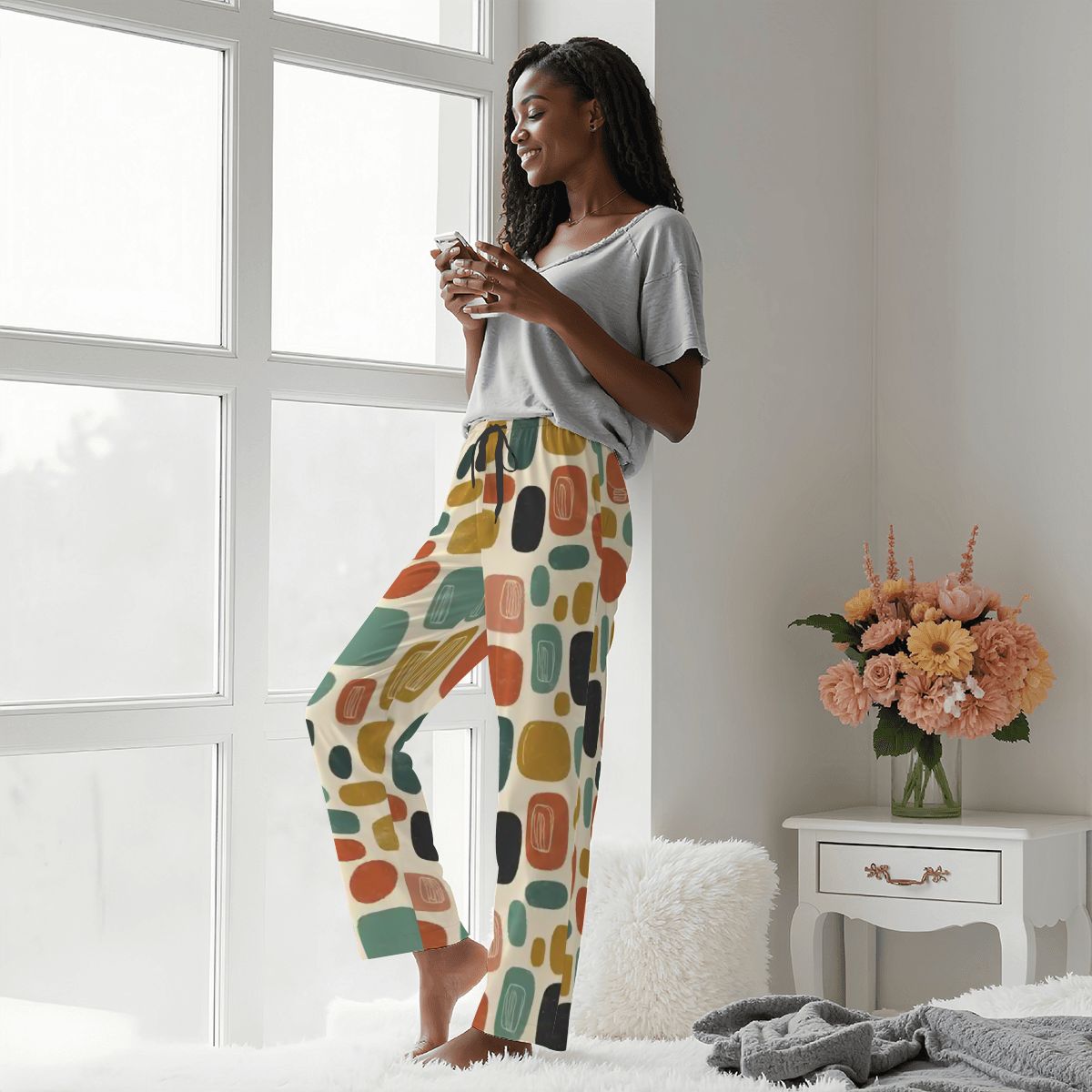 Atomic Pebble Mid-Century Modern Pajama Pants