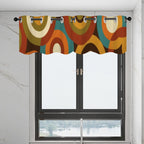 Mid-Century Modern Window Valance — Groovy Waves, 2 Panels (52"×18")