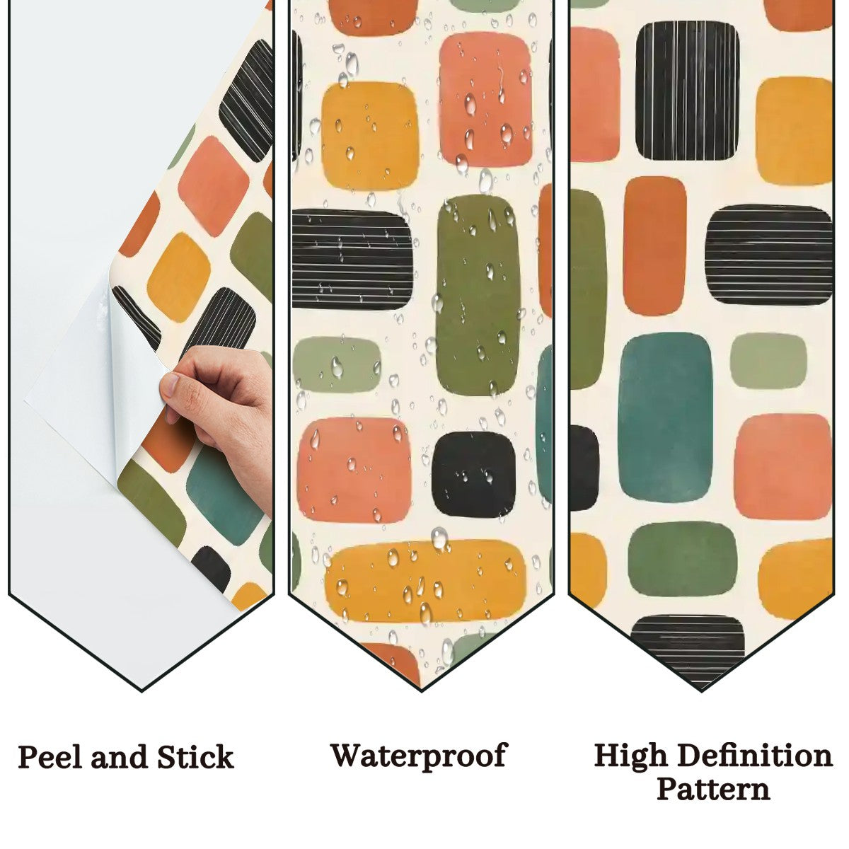 Retro Mosaic Mid-Century Modern Peel-and-Stick Wallpaper