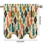 Mid-Century Modern Window Valance — Retro Diamond Ikat, 2 Panels (52"×18")
