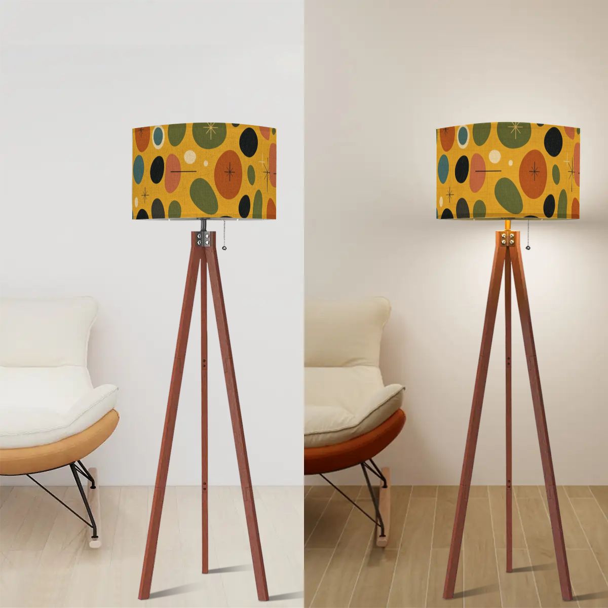 Mid-Century Modern Retro Abstract Tripod Floor Lamp