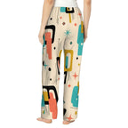 Cream Geometric Mid-Century Modern Pajama Pants