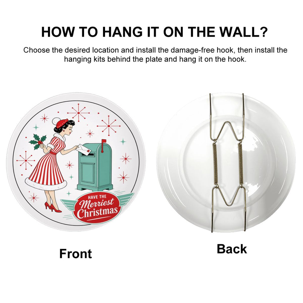 Mid-Century Modern Merriest Christmas Ceramic Decorative Plate