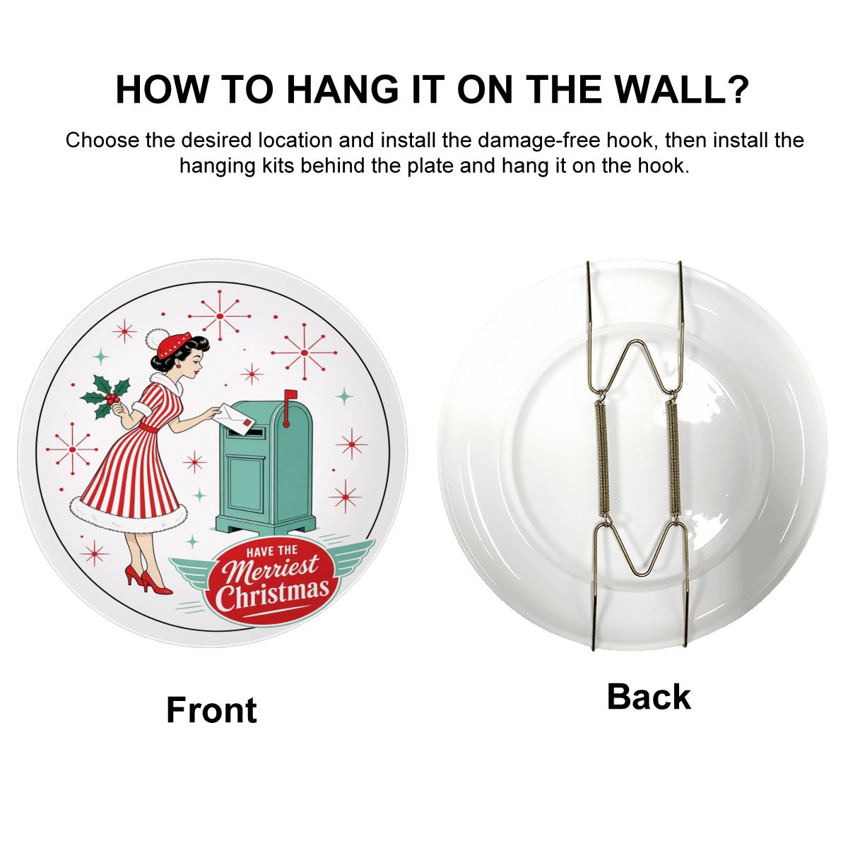 Mid-Century Modern Merriest Christmas Ceramic Decorative Plate