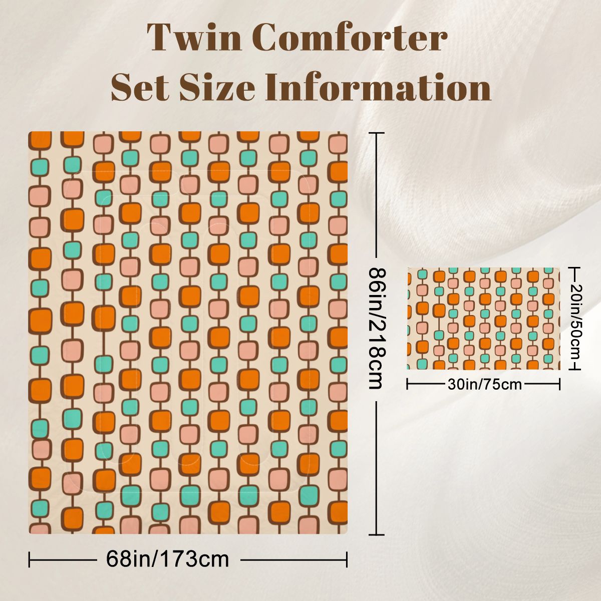 Mid-Century Modern Geometric Twin Comforter Set