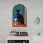 Mid-Century Modern Dapper Atomic Cat Arched Canvas