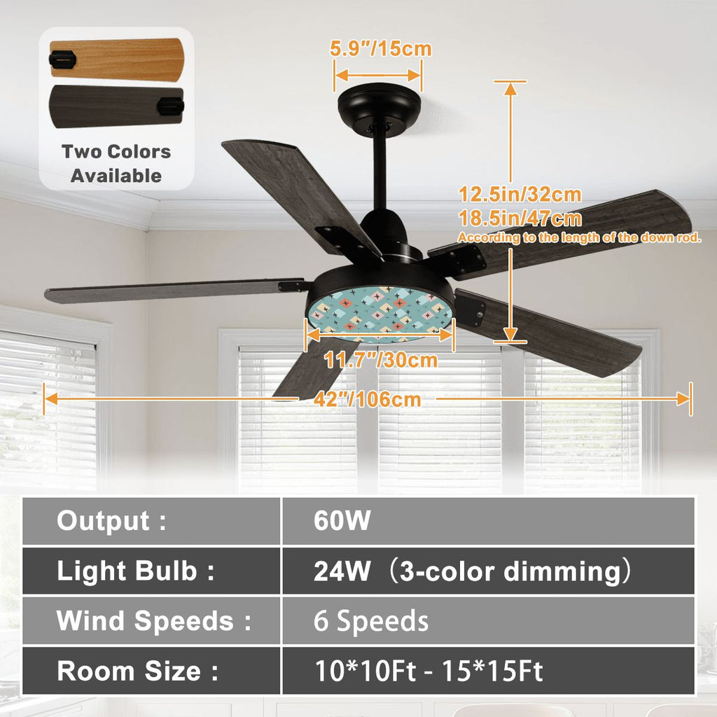 Aqua Atomic 42-Inch Ceiling Fan with Light