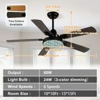 Aqua Atomic 42-Inch Ceiling Fan with Light