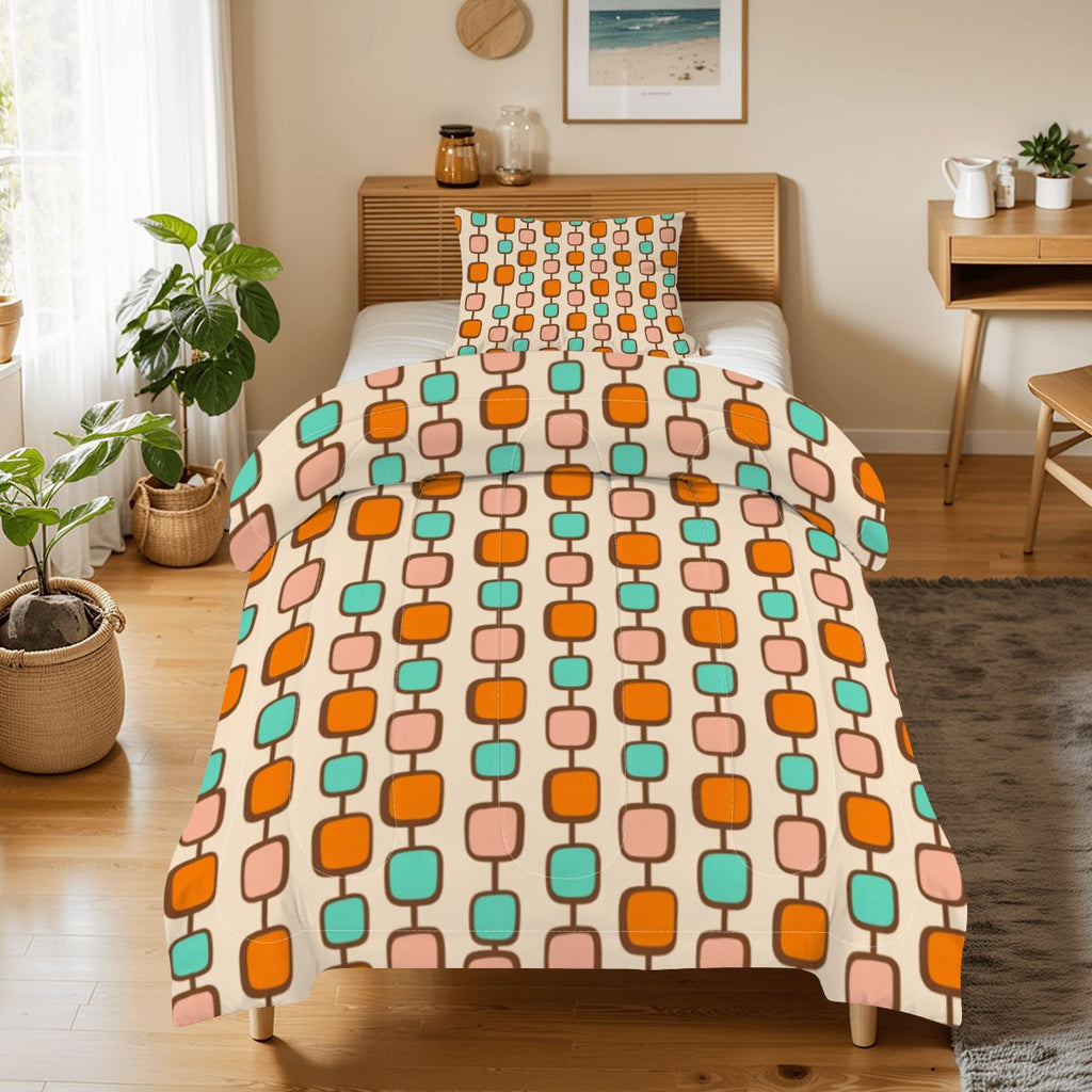 Mid-Century Modern Geometric Twin Comforter Set