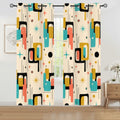 Atomic Bloom Mid-Century Modern Blackout Curtains