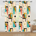 Atomic Bloom Mid-Century Modern Blackout Curtains
