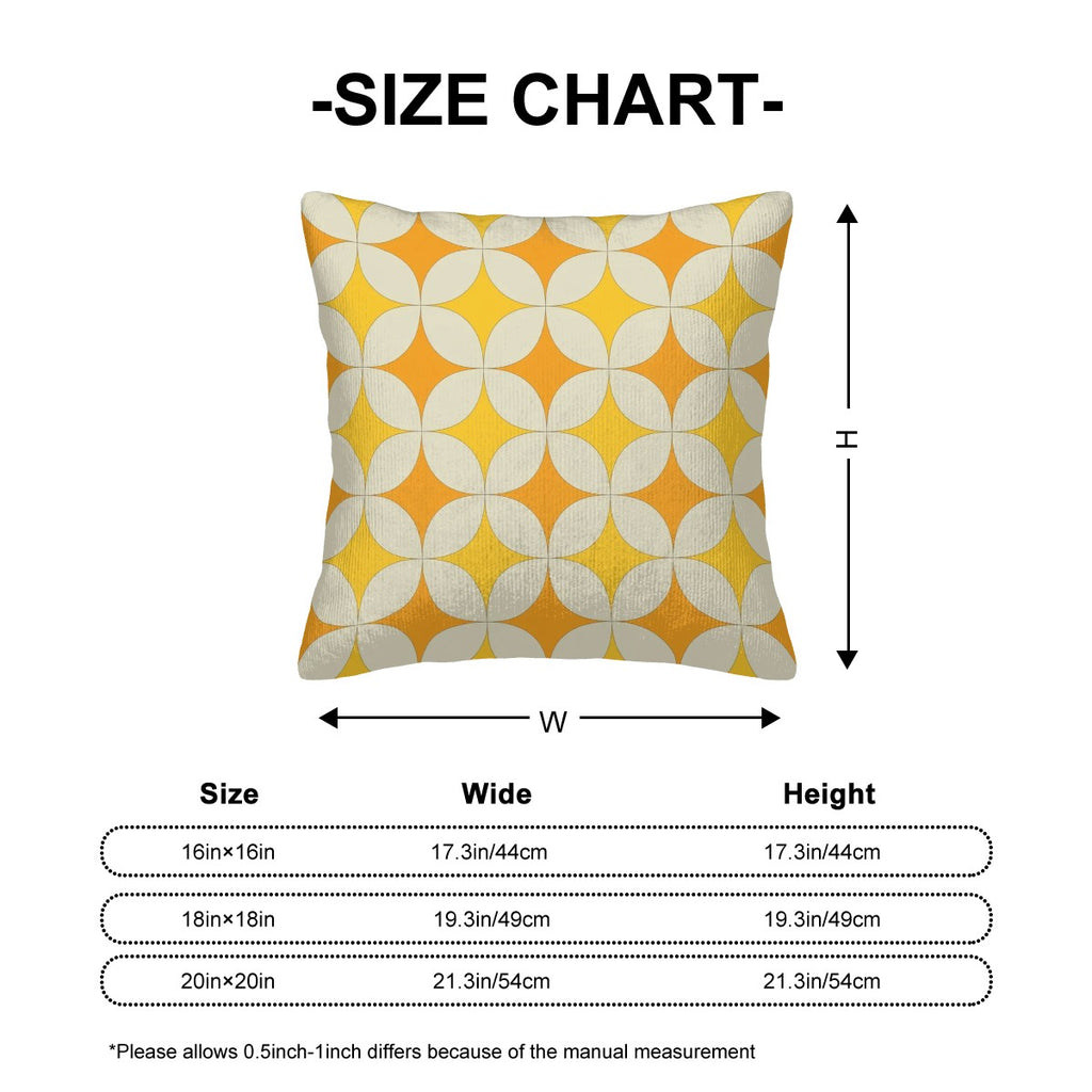 Mid-Century Mustard Geometric Corduroy Throw Pillow