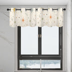 Mid-Century Modern Window Valance — Atomic Starburst, 2 Panels (52"×18")