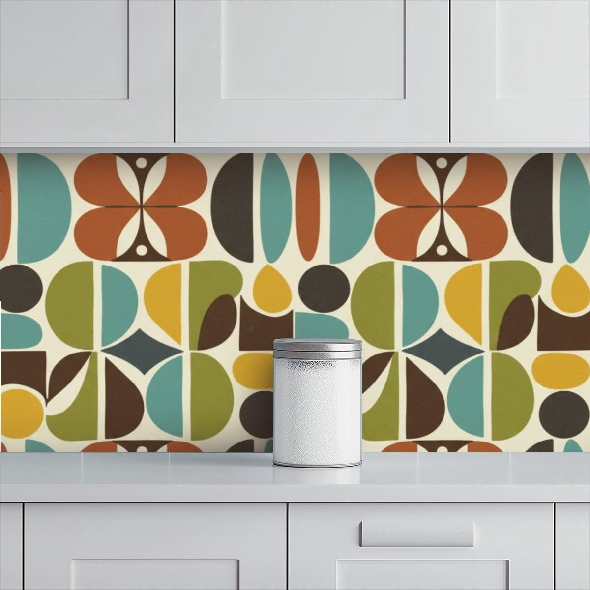 Biomorphic Color Field Mid-Century Peel-and-Stick Wallpaper