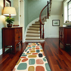 Mid-Century Modern Pebble Colorblock Runner Rug