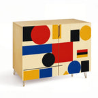 Bauhaus Geometric Wooden Storage Cabinet