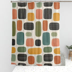Mid-Century Modern Atomic Rounded Block Shower Curtain
