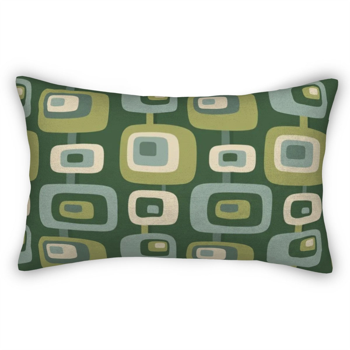 Olive Mod Squares Lumbar Pillow Cover