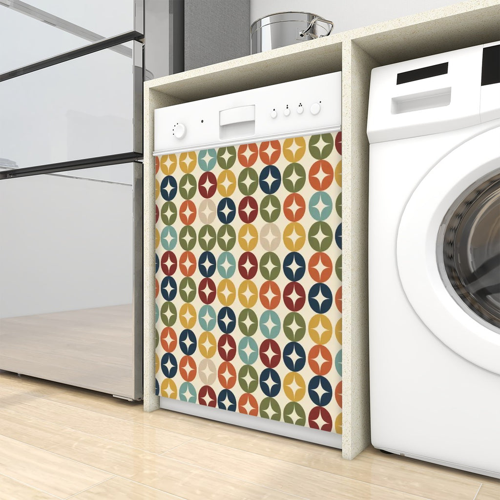 Mid-Century Modern Geometric Dishwasher Magnet Cover