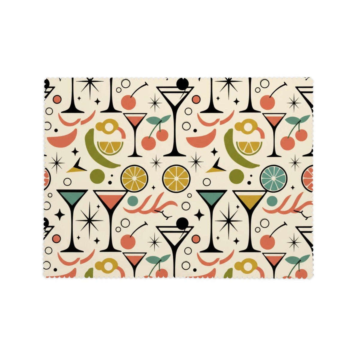 Atomic Martini Glasses Mid-Century Modern Tablecloth