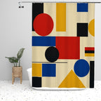 Bauhaus Geometric Shower Curtain, 60 × 72 in