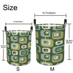 Mid-Century Modern Olive Green Geometric Laundry Basket