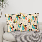 Mid-Century Modern Atomic Grid Pillow Cover Set