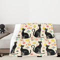 Atomic Cat Mid-Century Modern Throw Blanket
