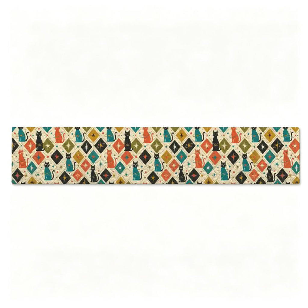 Mid-Century Mosaic Geometric Table Runner