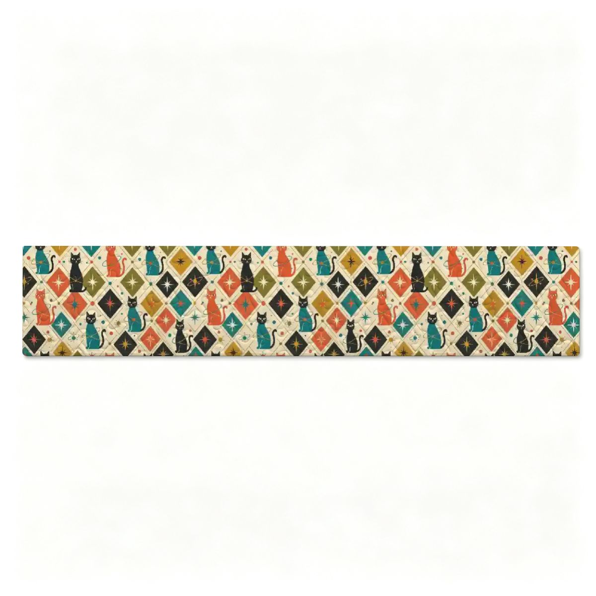 Mid-Century Mosaic Geometric Table Runner