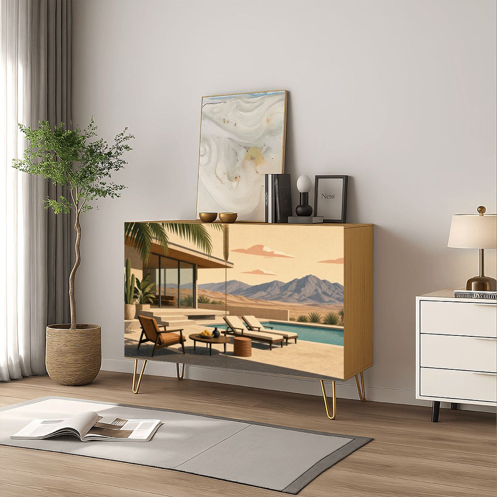 Palm Springs Mid-Century Modern Wooden Storage Cabinet