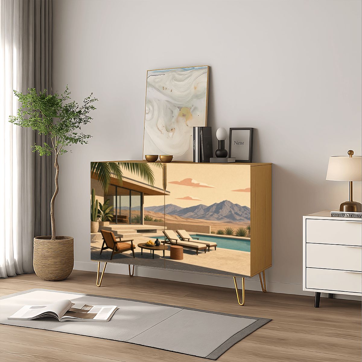 Palm Springs Mid-Century Modern Wooden Storage Cabinet