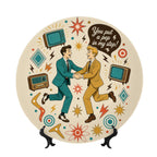 Mid-Century Modern Gay Couple Atomic Love Ceramic Decorative Plate
