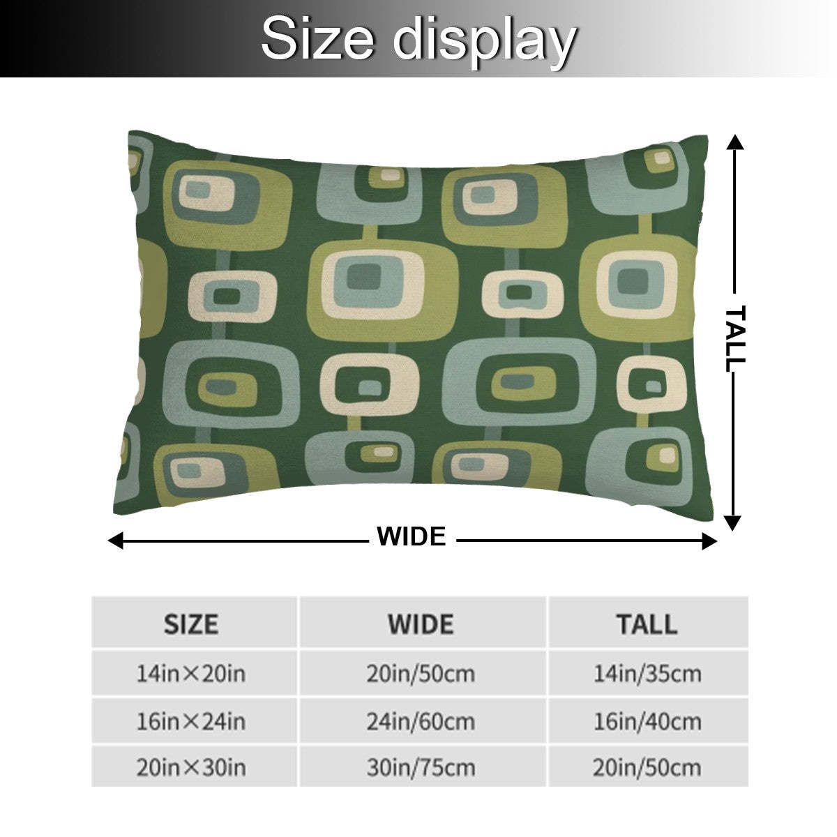 Olive Mod Squares Lumbar Pillow Cover