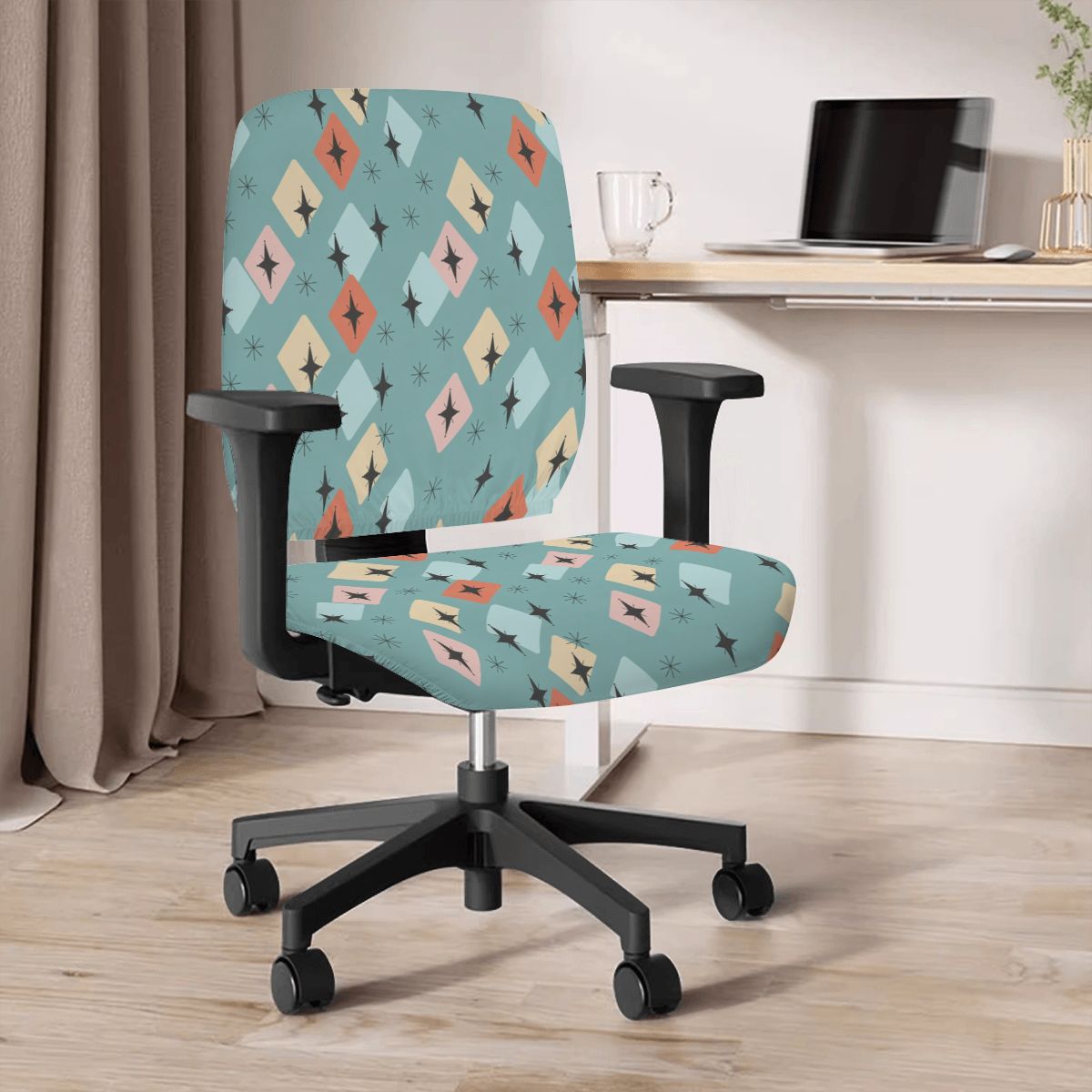 Mid-Century Modern Geometric Office Chair Cover