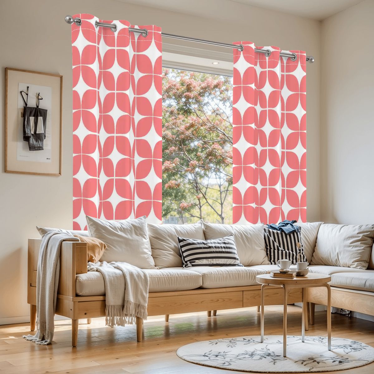 Atomic Pebble Mid-Century Modern Blackout Curtains