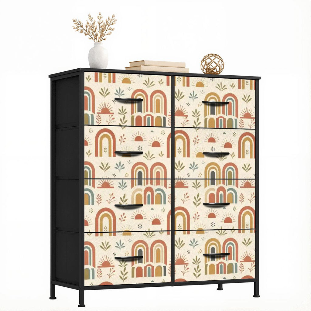 Mid-Century Modern Rainbow Arch 8-Drawer Dresser