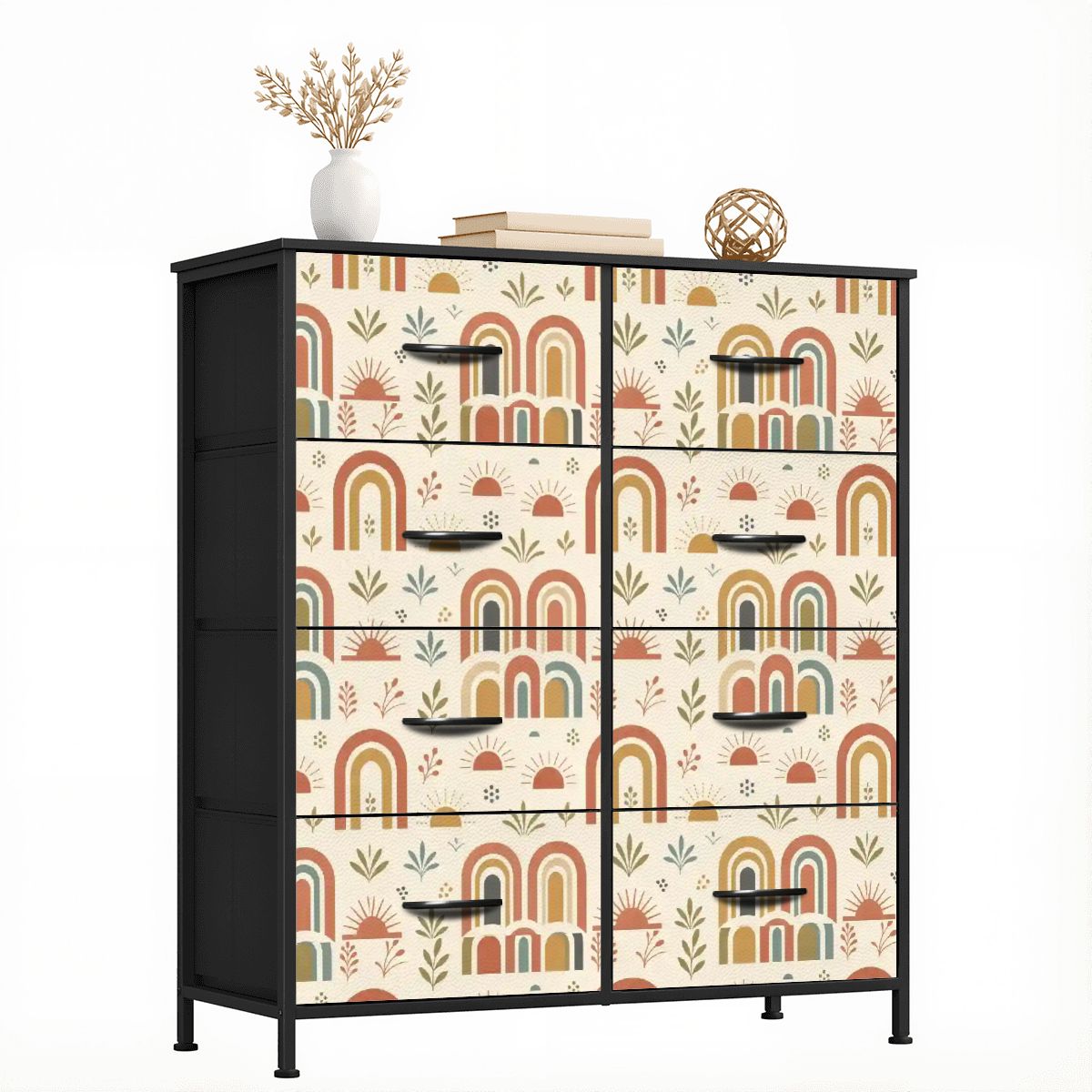 Mid-Century Modern Rainbow Arch 8-Drawer Dresser