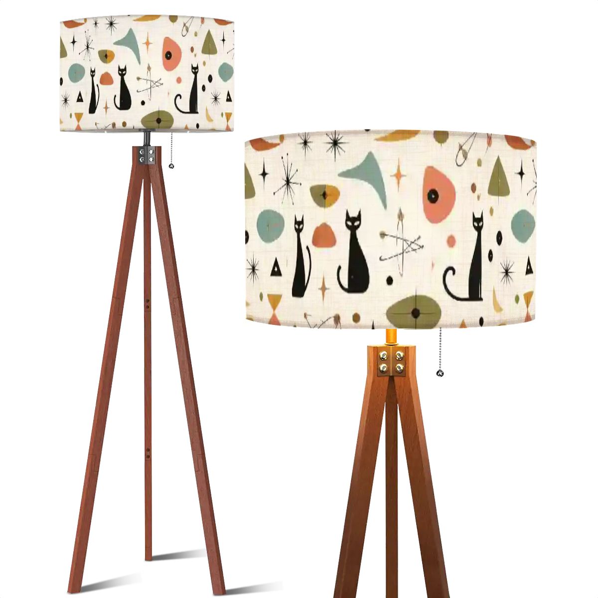 Mid-Century Modern Atomic Cat Tripod Floor Lamp