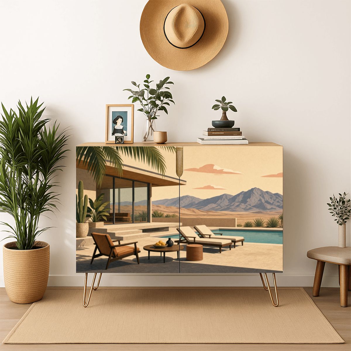 Palm Springs Mid-Century Modern Wooden Storage Cabinet