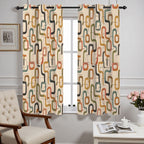 Mid-Century Modern Organic Geometric Blackout Curtains