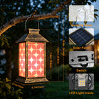 Mid-Century Modern Coral Pebble Solar Lantern