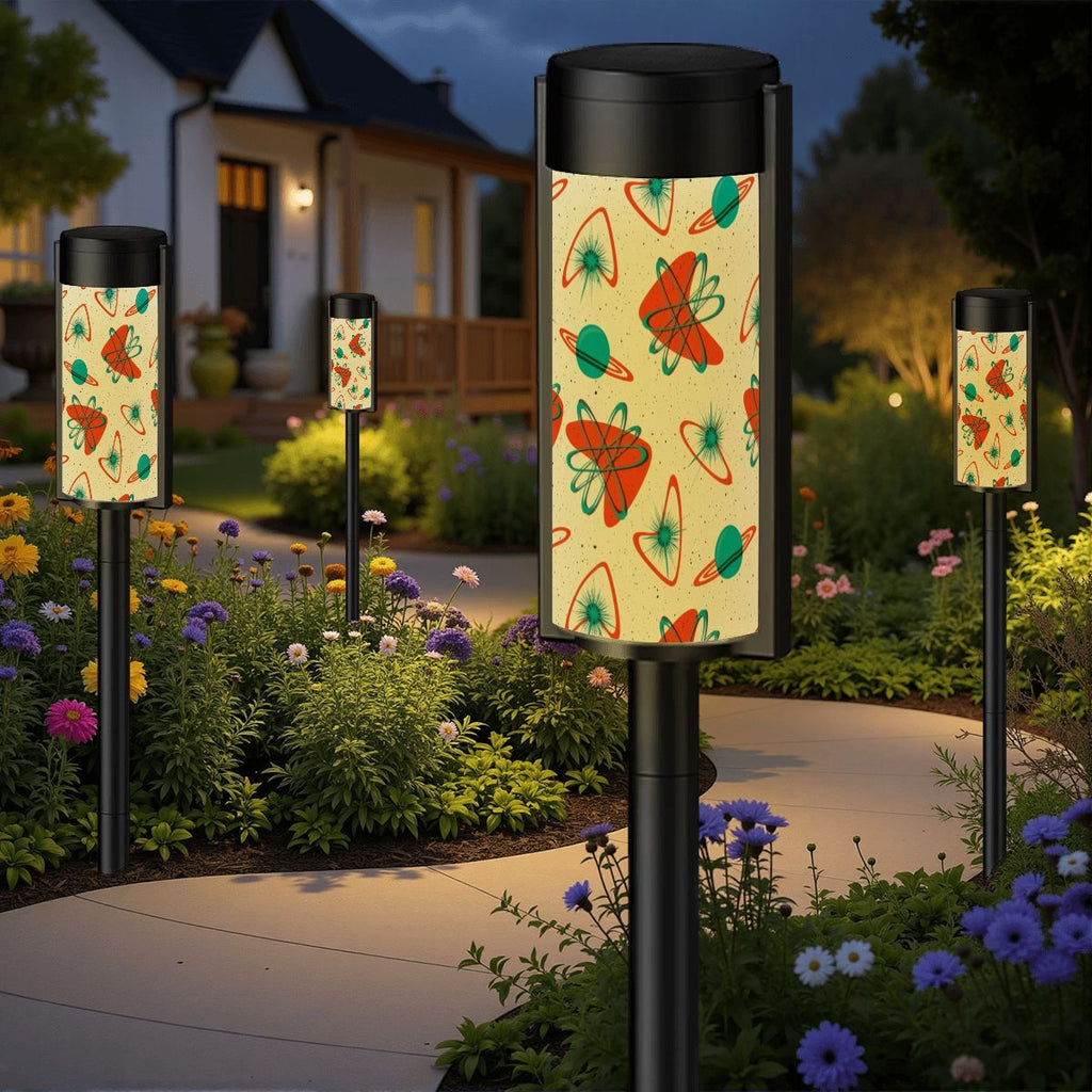 Mid-Century Boomerang Solar Garden Light Set