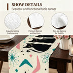 Mid-Century Abstract Shapes Table Runner
