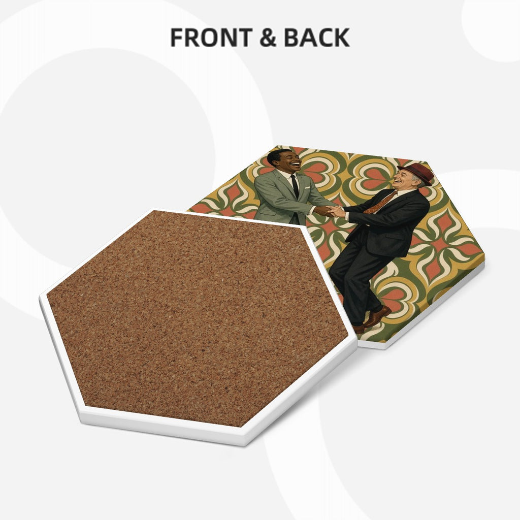 Bauhaus Geometric Ceramic Coaster Set